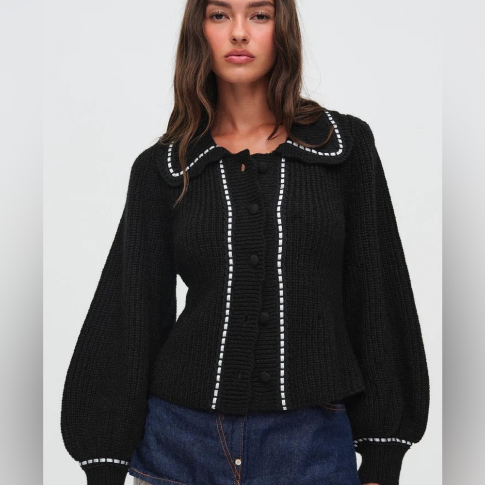 For Love & Lemons Jade Cardigan Size XS / Black